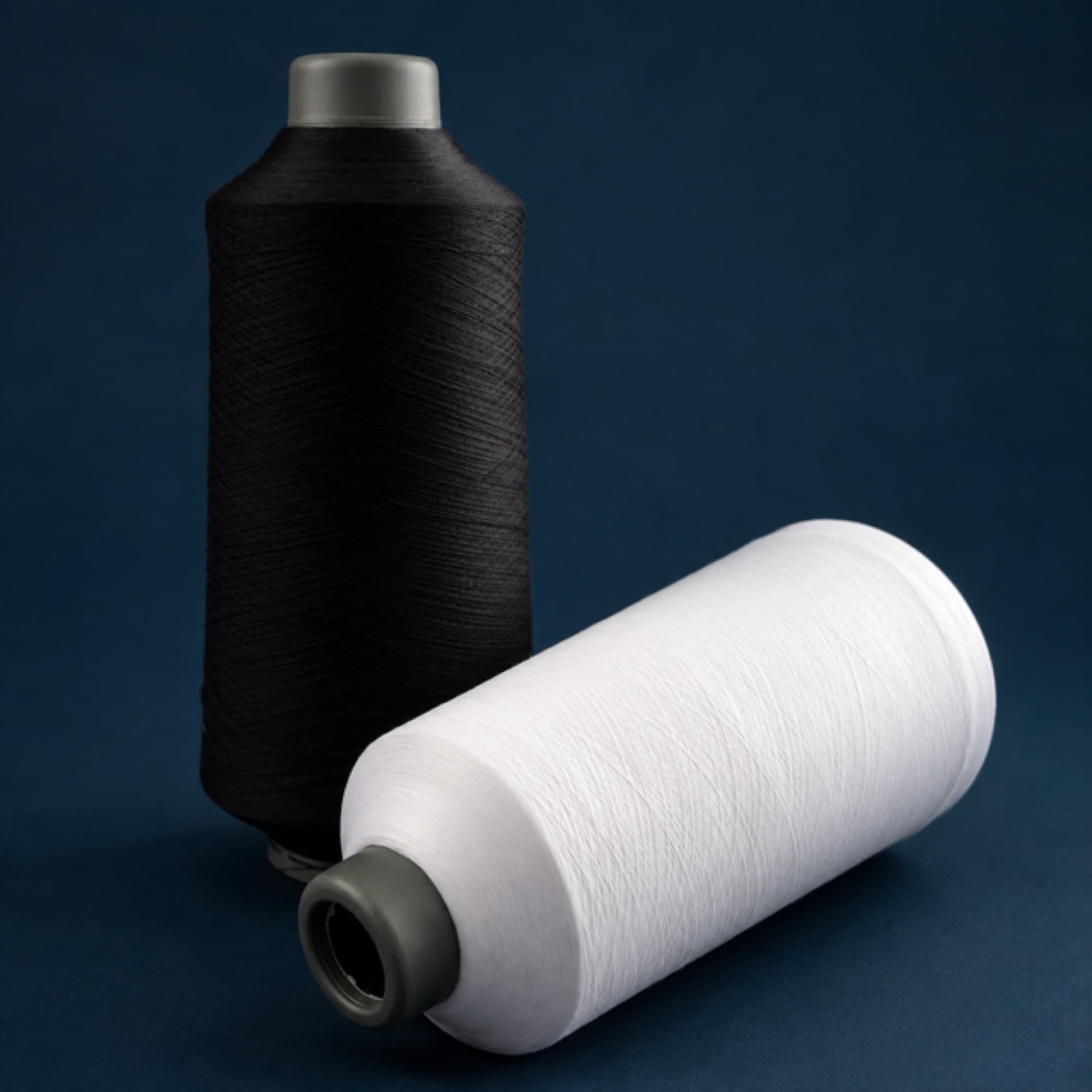 Conos de Linking Nylon 70/1 en blanco y negro